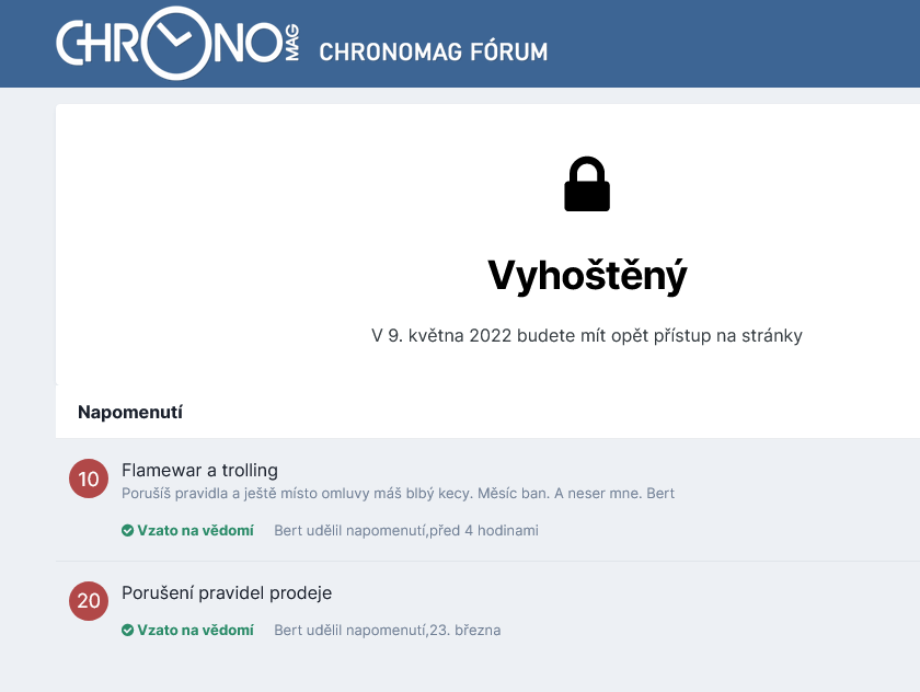 Chronomag fórum cenzura